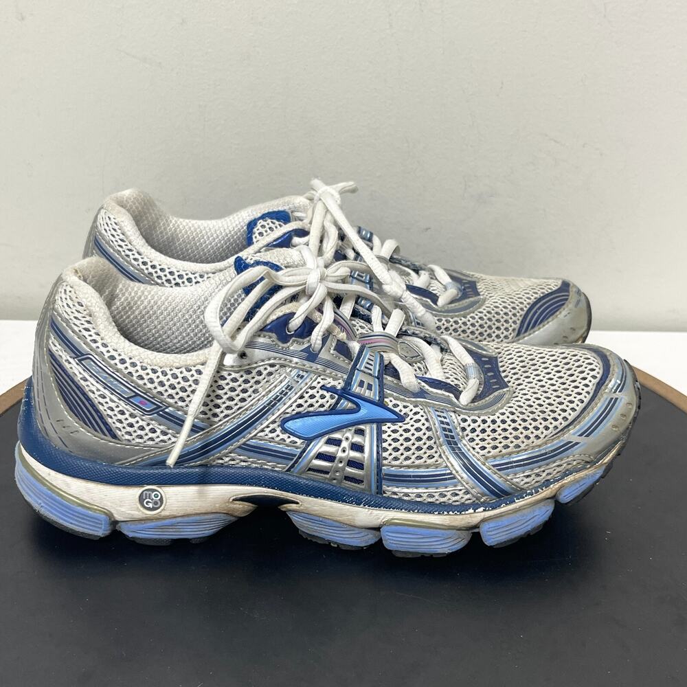 Brooks Trance 11 Running Shoes Women Size 7.5 Medium Stability White Blue Y2K